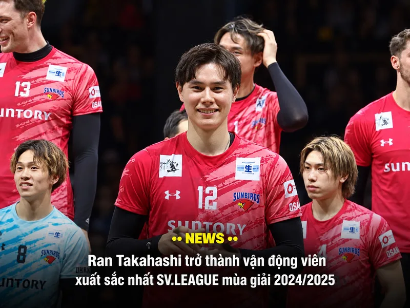 Ran Takahashi góp công vào chức vô địch SV.League mùa 2024–2025 của Suntory Sunbirds Osaka.